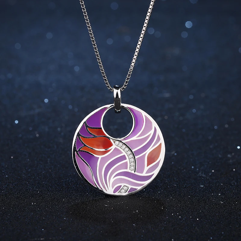 Очаровательное ожерелье из серебра 925 пробы очаровательное модное с розовым