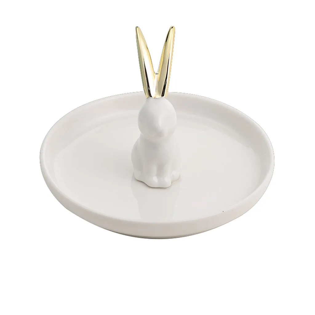 Gold-plated jewelry plate home decoration ring storage family accessories tray | Дом и сад