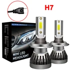 H1 H4 H4 H7 H11 LED передняя лампочка, применимая к 12 V 24V 90W 12000LM COB чип 360 далёких ламп 6000K белая автозапчасть 1Pair