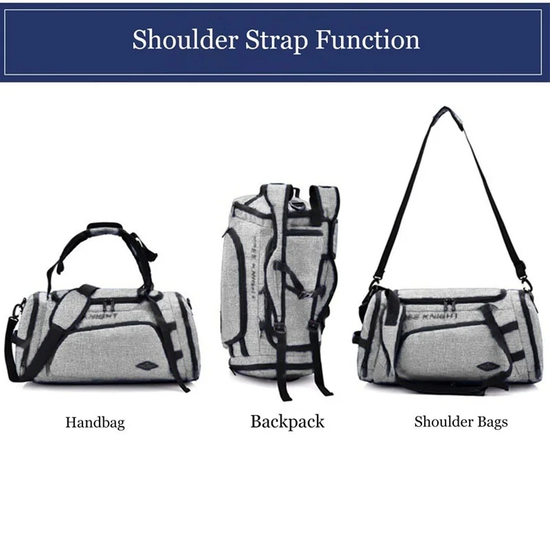 Large Capacity Multi-functional Waterproof Polyester Gym Backpack Sports Holdall Travel Shoulder Duffel Bag