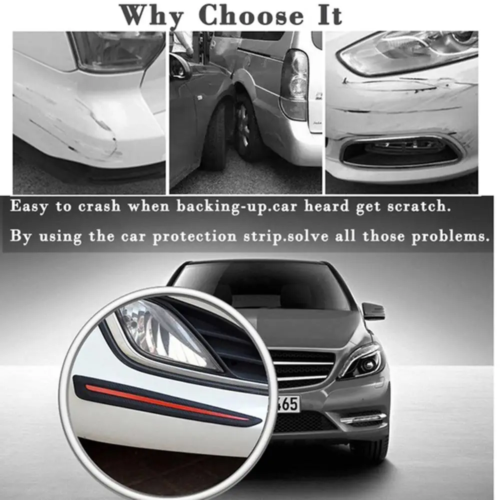 2pcs/Set Car Sticker Bumper Scratch Protection Front/Rear Edge Corner Guard Decoration Strips | Автомобили и мотоциклы