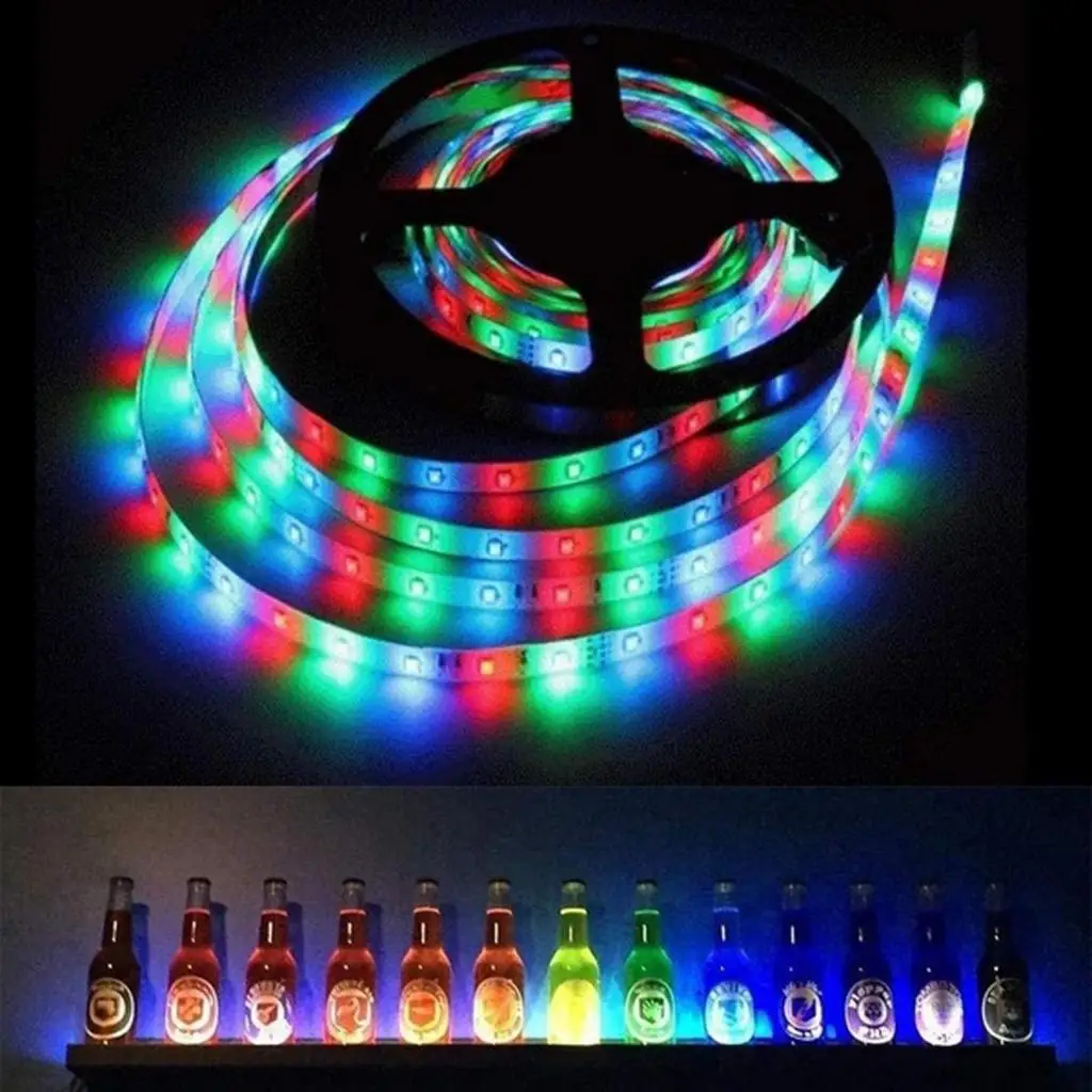 Светодиодная лента RGB светильник 3528 SMD меняющая цвет светодиодная для автомобиля