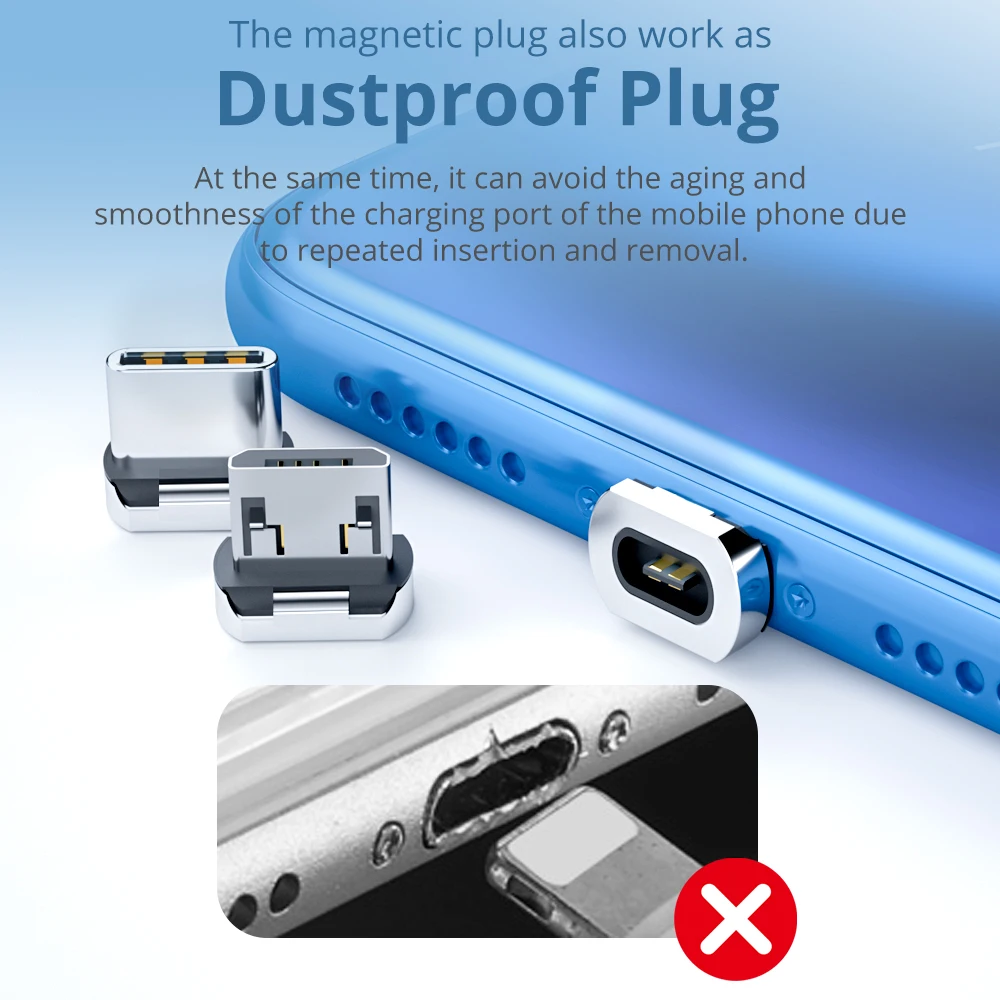 Фото Магнитное зарядное устройство FONKEN Usb-кабель Micro Usb Type-C 3 в 1 зарядный провод для Iphone Магнитное зарядное устройство FONKEN Usb-кабель Micro Usb Type-C 3 в 1 зарядный провод для Iphone