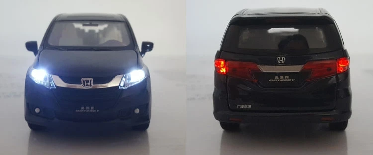 1:32 Масштаб литья под давлением сплав Металл роскошный MPV модель автомобиля для HONDA Odyssey Коллекция Модель автомобиля Вытяните назад звук и светильник игрушки автомобиль