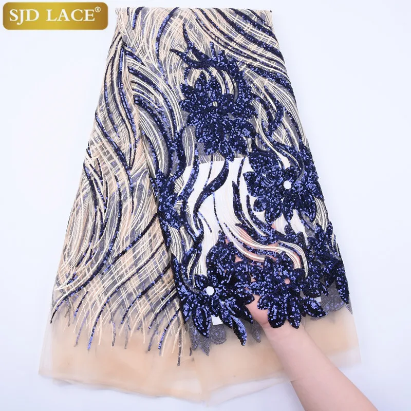Горячая Распродажа 2019 блестки французская Тюлевая кружевная ткань