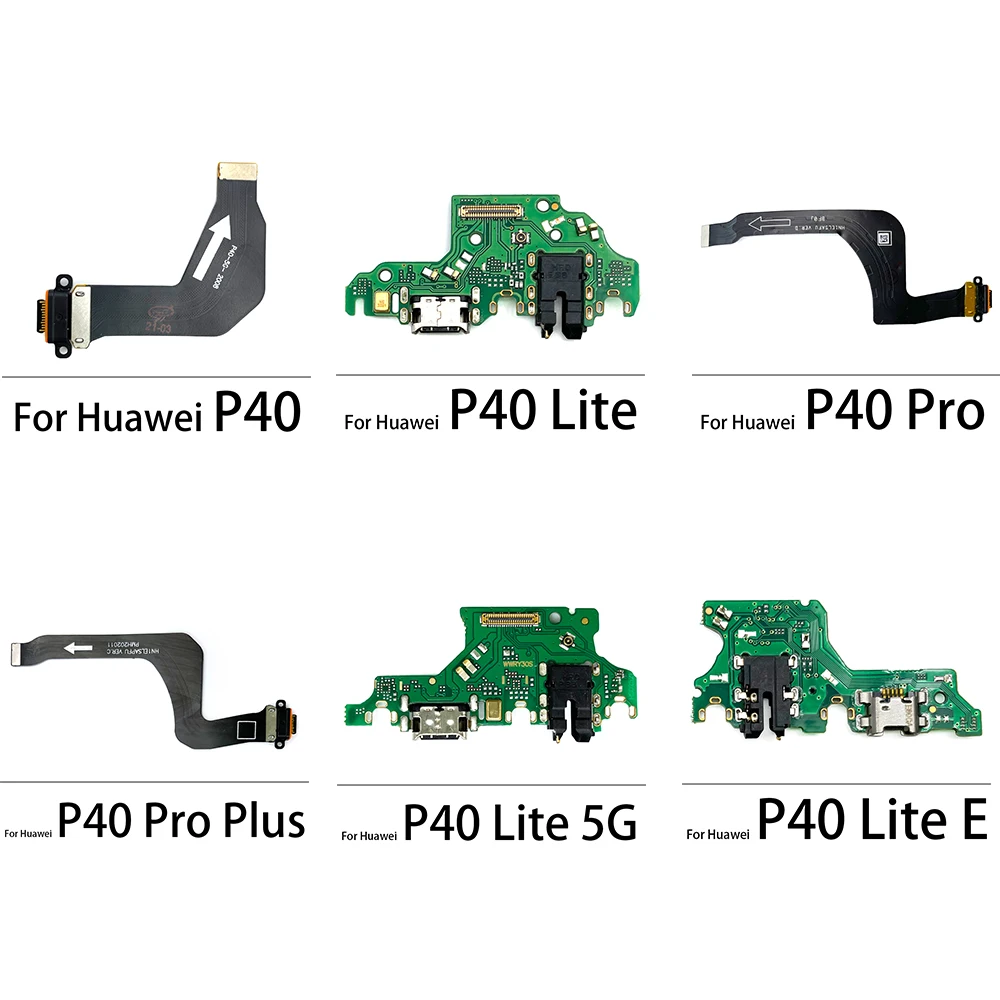

20Pcs，USB Charging Port Connector Board Parts Flex Cable With Microphone For Huawei P9 P10 P40 P20 Pro Lite E 5G Pro Plus