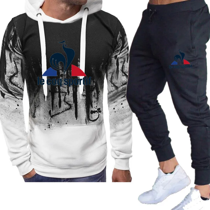 

New Tracksuit Men Spring And Autumn Trend Men's Set Long Sleeve + Sports Drawstring Tight Pants Male Stracksuit 3D Fitness Suit