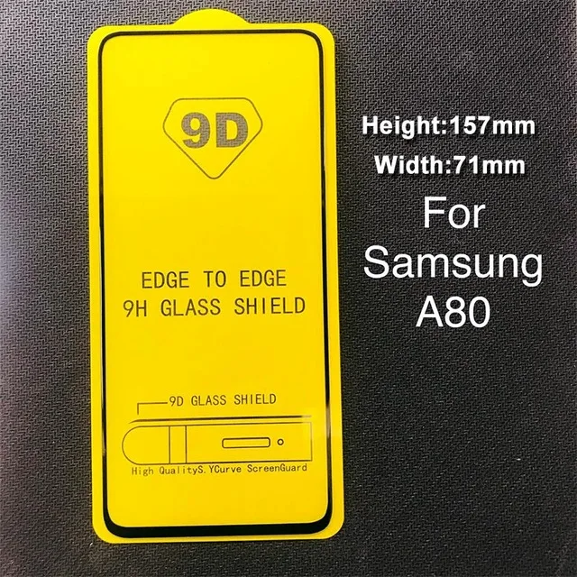 25 шт. 9D полное покрытие изогнутое закаленное Высокопрочное Стекло на samsung Galaxy A50 A20 A10 M10 M20 M30 A70 A40 A30 A20E - Цвет: A80