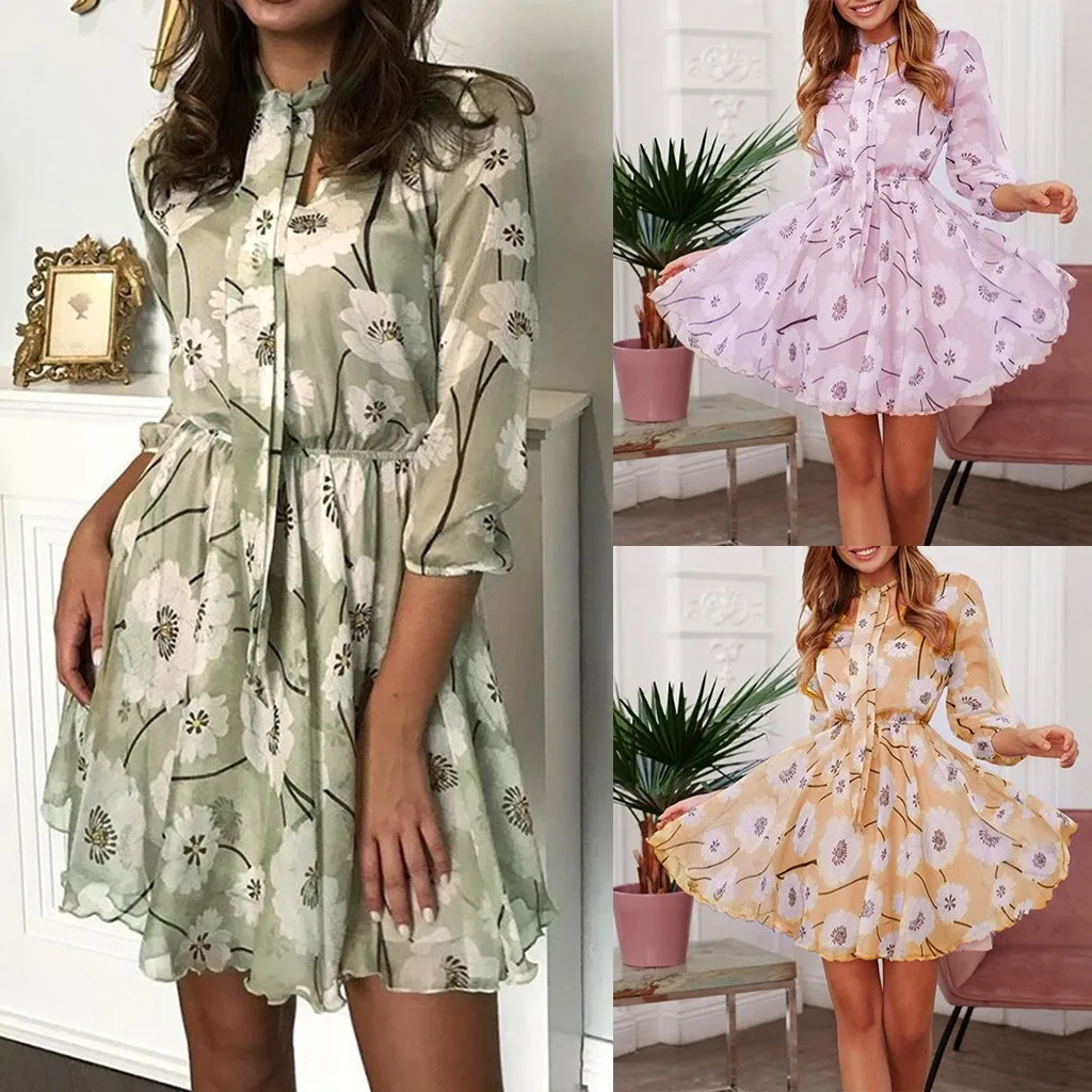 Женское легкое платье с оборками на подоле повседневное мягкое винтажное