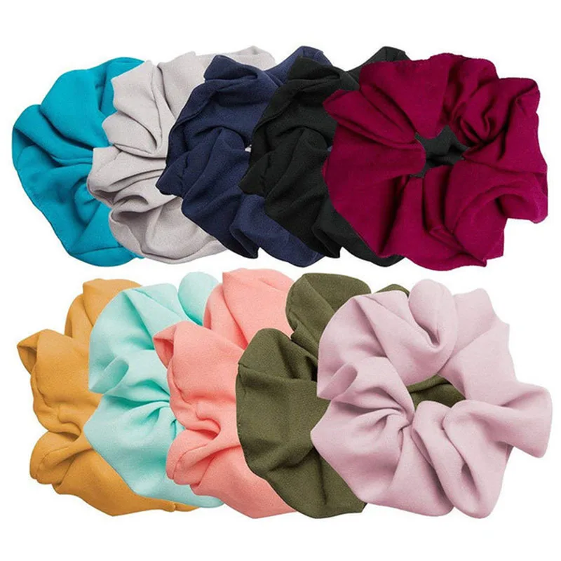 

33 Color Soft Chiffon Velvet Satin Hair Scrunchie Floral Grip Loop Holder Stretchy Hair Band Leopard Women Hair Accessories 2019