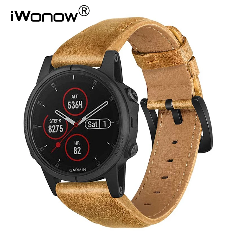 Ремешок кожаный для наручных часов Garmin Fenix 6 /6 Pro/5/ 5 Plus/ Forerunner 945/935/Instinct/ S60 S62 22