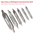 60 градусов зенковочная дрель 6 шт1 шт HSS комбинированный центр сверло 1,0 мм 1,5 мм 2 мм 2,5 мм 3 мм 5 мм для Bodhi четкидеревообработки