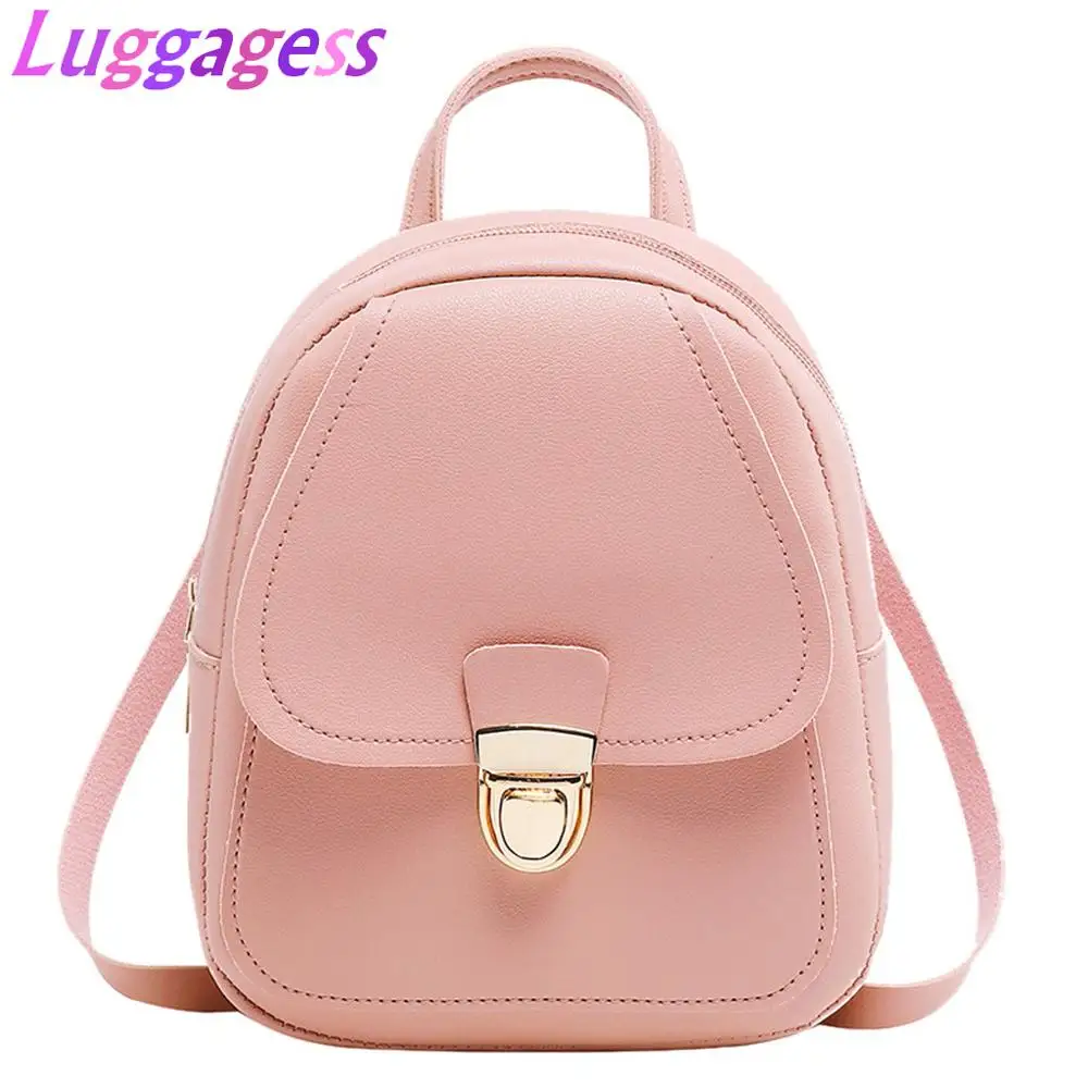 2019 New Small Backpacks Girl Headphone Hole Backpack Slung Student Shoulder Bags Mobile Phone Purse | Unisex