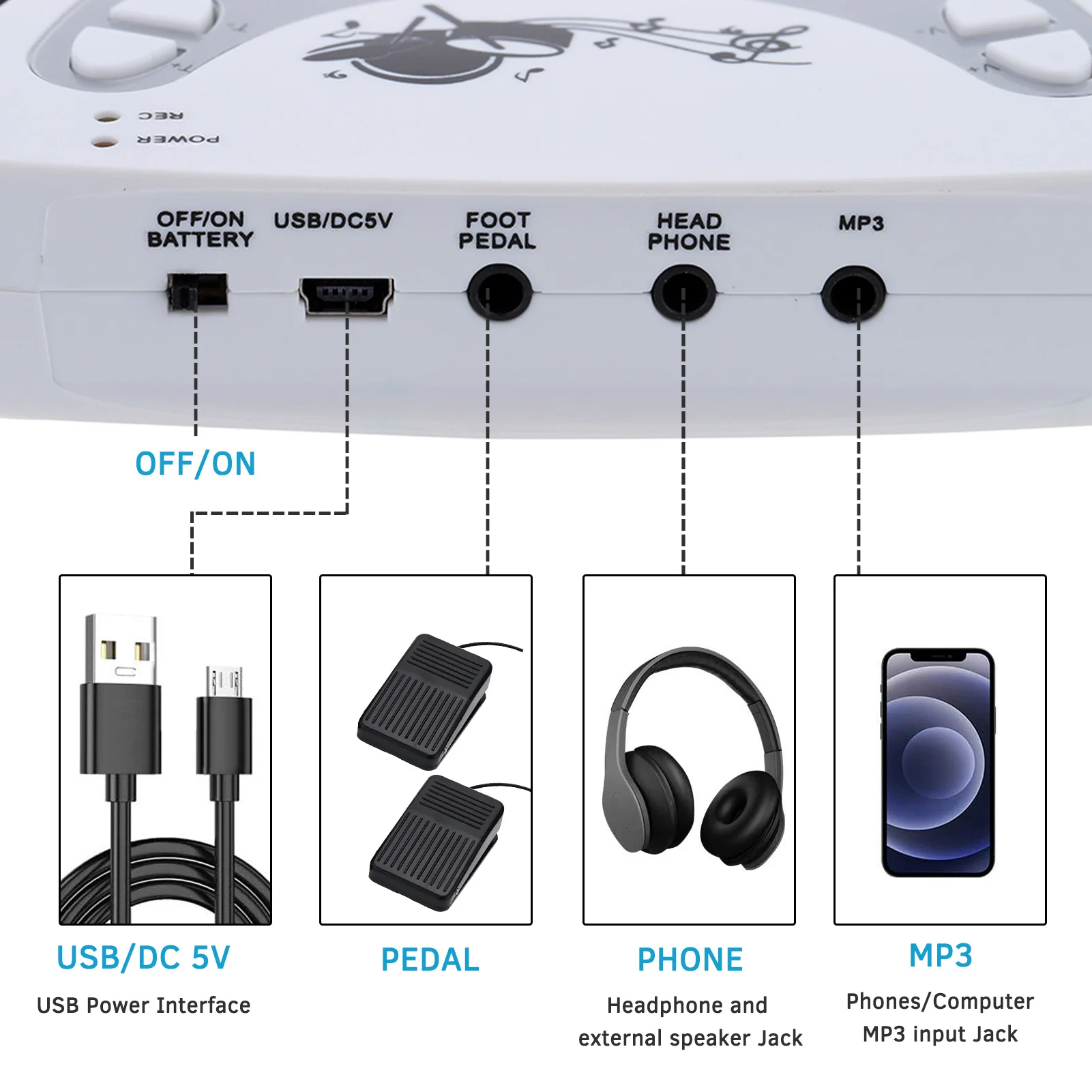 Портативный электронный барабанный коврик складной набор силиконовых складных