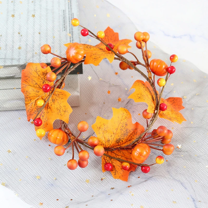 Мини-кольцо для свечи венок искусственные кленовые листья кольцо Рождественский