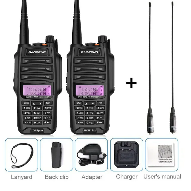 add antennas 2 шт. Baofeng UV-9R PLUS 10 Вт Высокая мощность UHF VHF рация Водонепроницаемый морской CB радиостанции КВ трансивер Woki Toki любитель - Цвет: add antennas