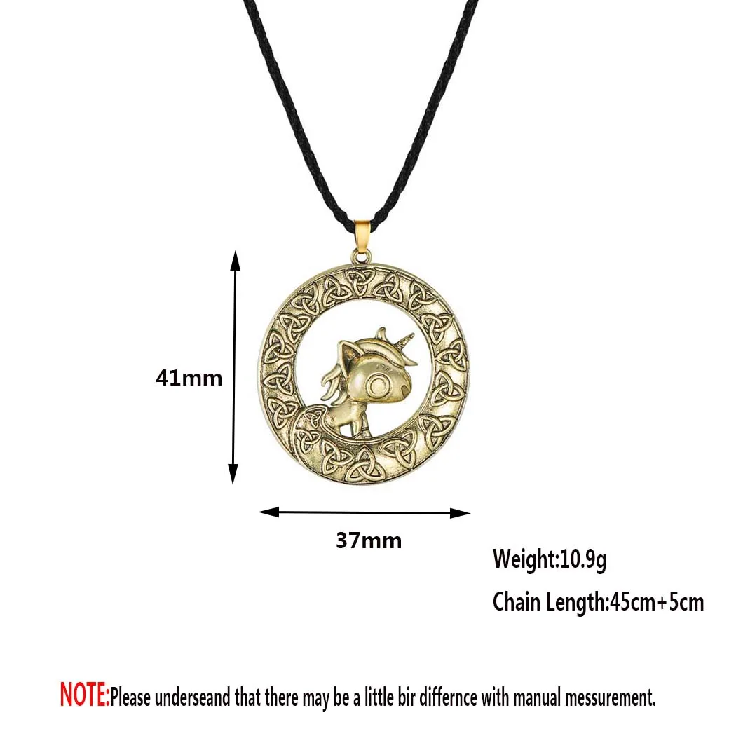 Винтажные ожерелья Kinitial с узелком руниной фигурка животного единорог любви