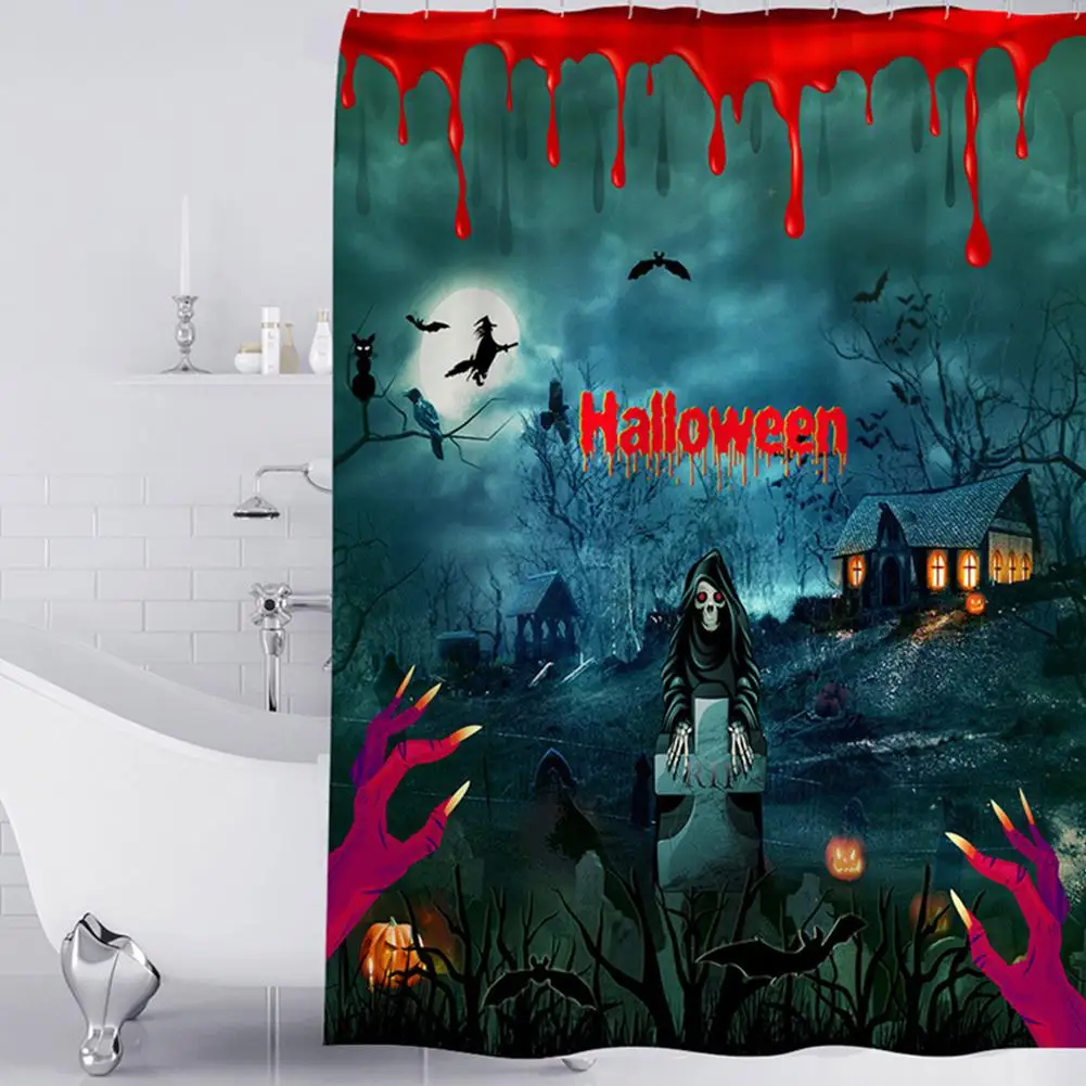 3D страшный череп Хэллоуин серии занавеска для душа водонепроницаемый полиэстер