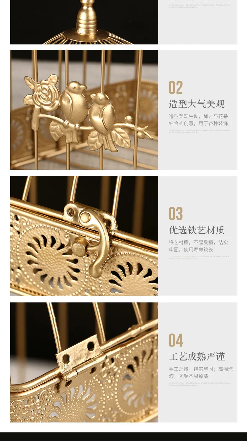 2 шт. Металл Кованое железо клетка для птиц подвесное украшение Свадебная птичья