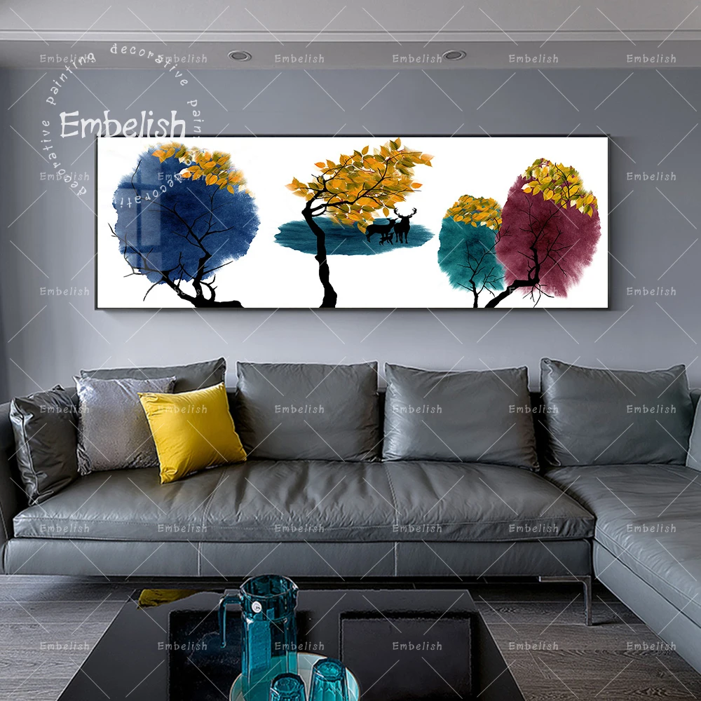 

1 Pieces Top Selling Colorful Trees Landscape Wall Art Pictures For Living ROom Home Decor Posters HD Print Canvas Oil Paintings