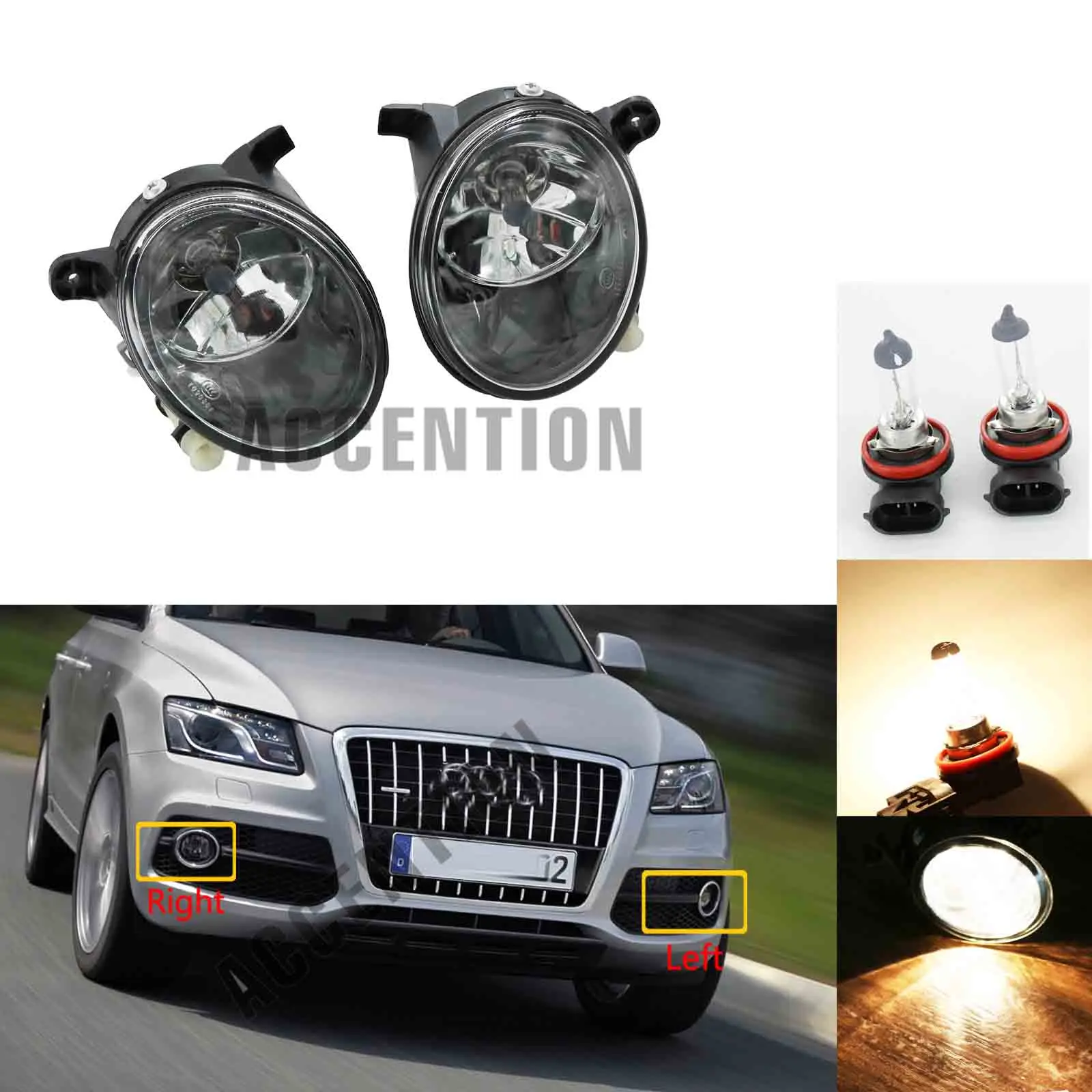 Для Audi Q5 2009 2010 2011 2012 2013 2014 2016 2017 автомобильный Стайлинг Передняя галогенная лампа
