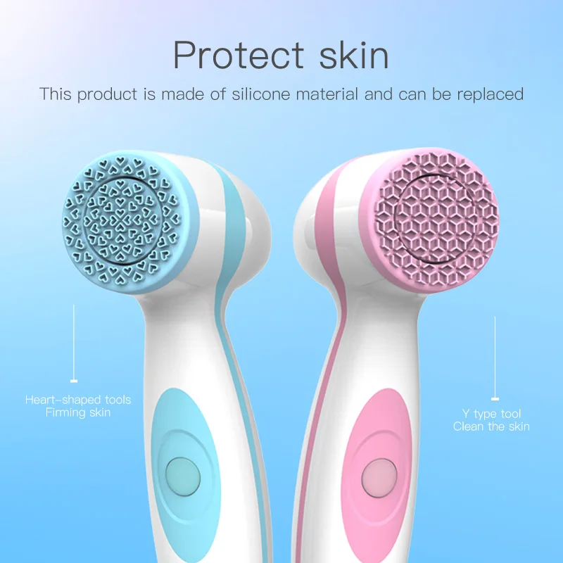 

3 In 1 Electric Silicone Facial Cleansing Brush Rechargeable Skin Peeling Blackhead Removal Pore Cleanser Face Massager Device