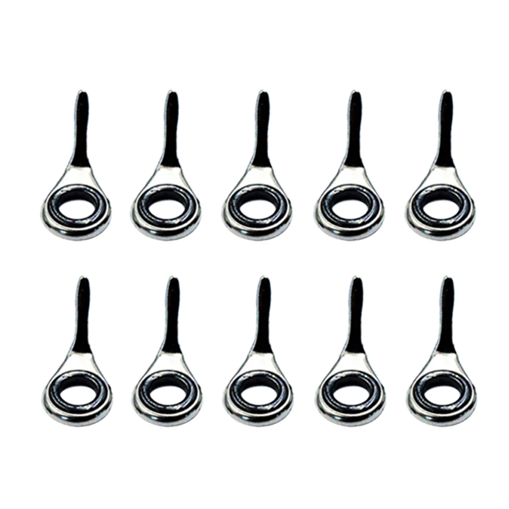 

10pcs Stainless Steel Fishing Rod Guides Fishing Rod Tip Repair Tools