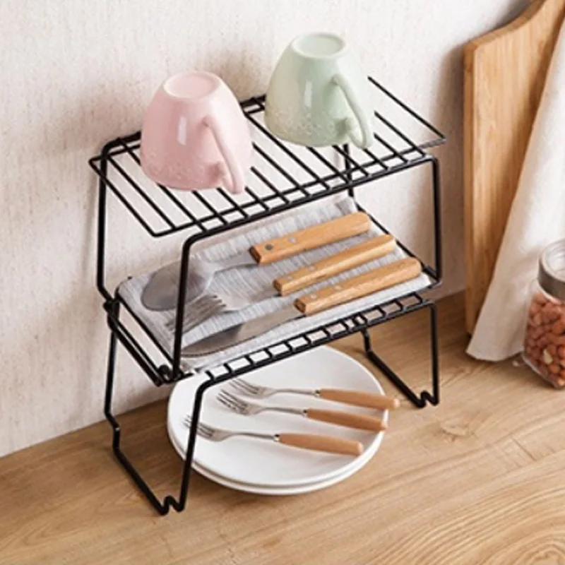 Железная стойка для хранения в скандинавском стиле складная кухонная полка