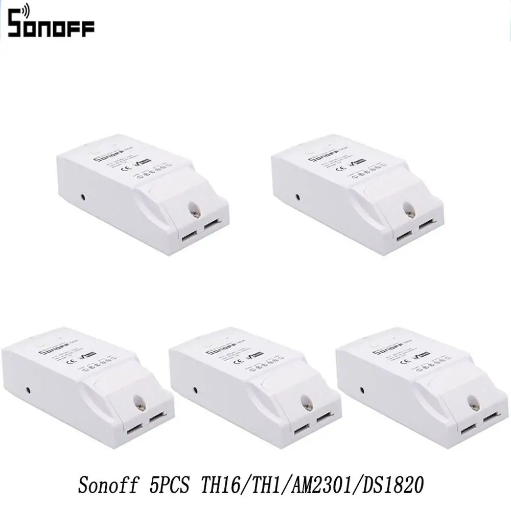 5 шт. SONOFF TH10/TH16 переключатель и датчик Ds18b20 водонепроницаемый зонд Wifi контроль температуры удаленный Wifi умный дом