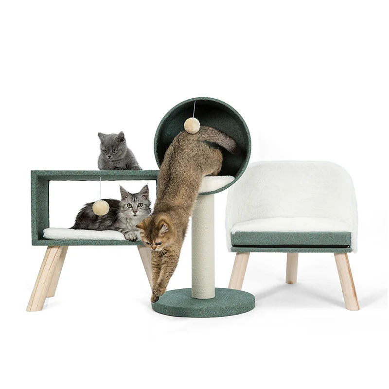 

Cat Tree Cat Tower Cat Condo Sisal Scratching Posts with Jump Platform and Cat Ring Cat Furniture Activity Center Kitten Play