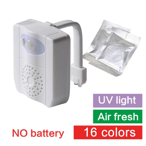 C(16 UV Air fresh) Свежий воздушный светильник для унитаза, лампа-ПИР, Ночной светильник, УФ-проектор, Ночной светильник, умный светильник с датчиком движения, светодиодный светильник, 16 цветов - Испускаемый цвет: C(16 UV Air fresh)