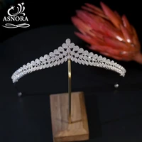 asnora bridal wedding zirconia taras and crown hair accessories headband princess birthday hair jewelry a01247