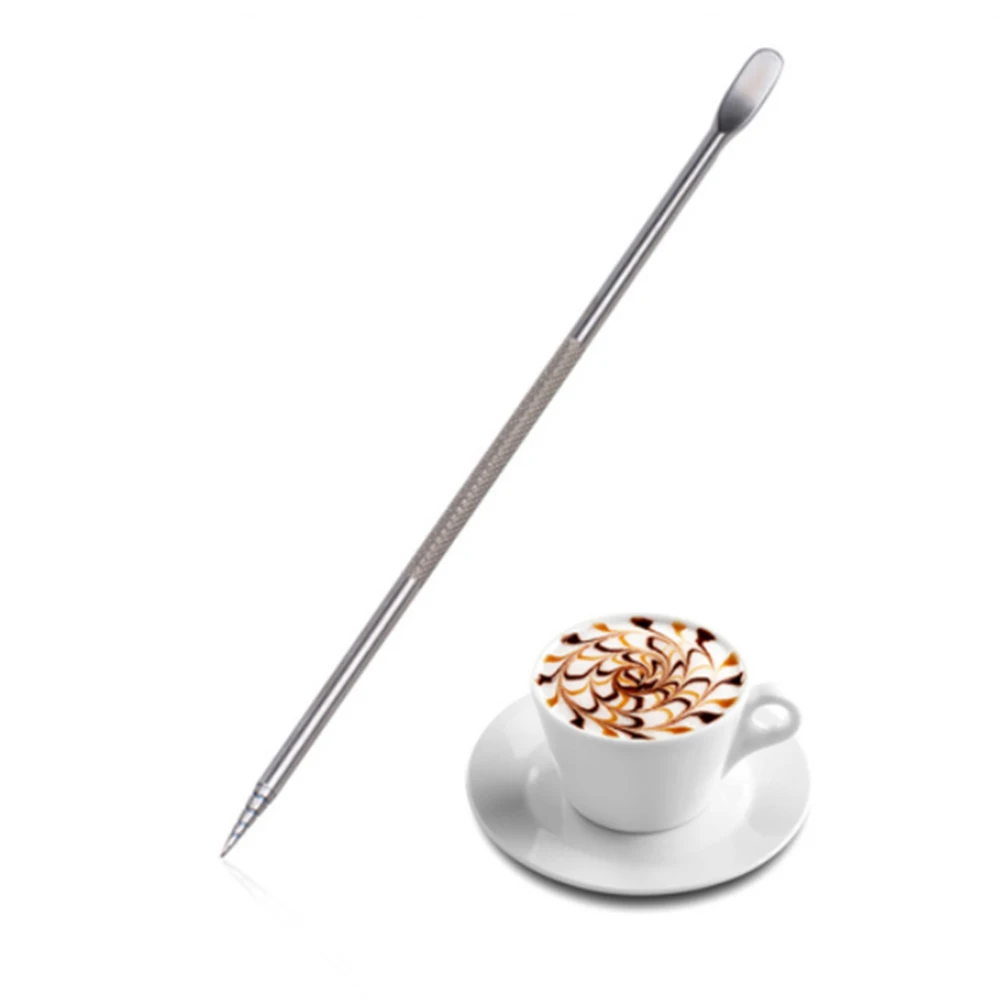 

1Pcs Coffee Decorating Tool Stainless Steel Fancy Latte Hook Flower Carve Stick Pull Flower Needle Cafe Mixer Tools