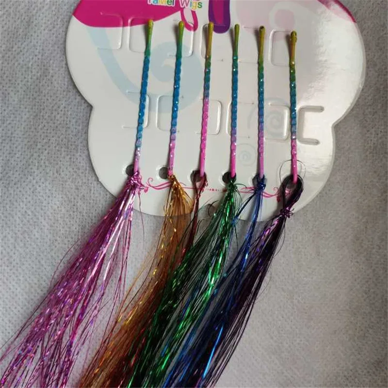 6 шт./Лот женские блестящие парики для хвоста|Аксессуары волос девочек| |