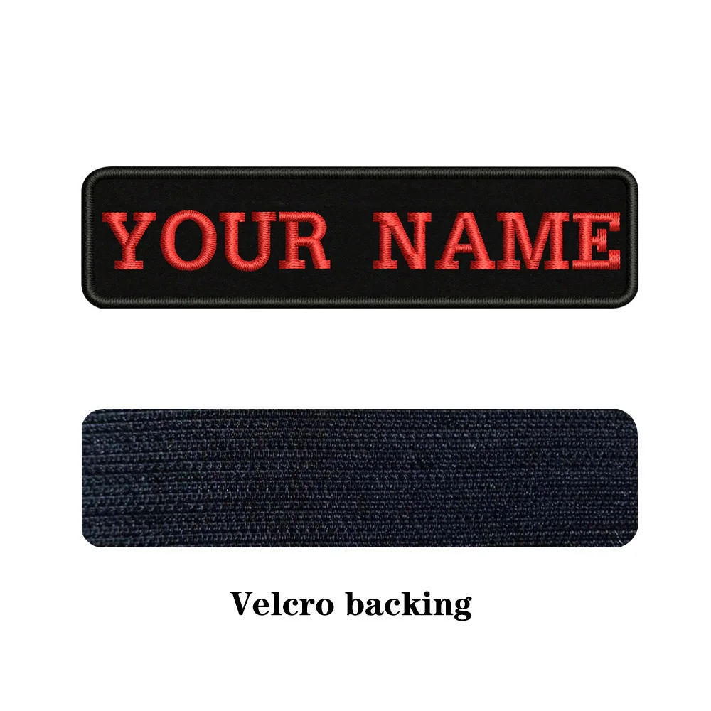 Rose red-Velcro На заказ Вышивка имя заплатка с текстом 10 см* 2,5 см значок железная или пришить или липучка Подложка для одежды брюки рюкзак шляпа - Цвет: Rose red-Velcro