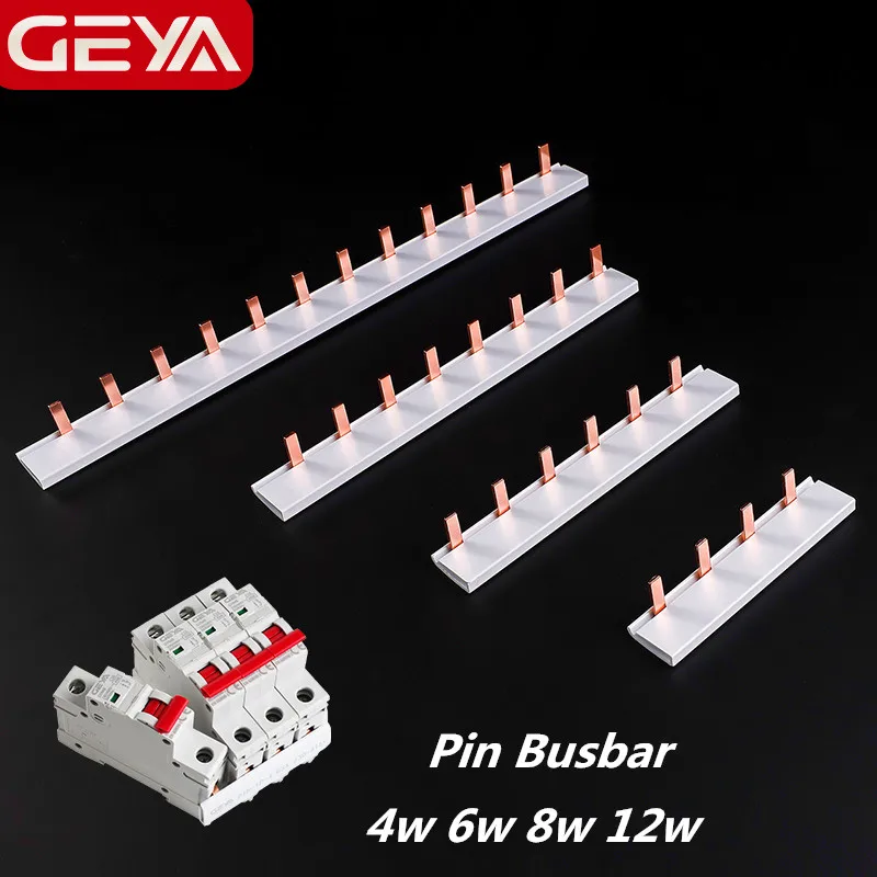 

GEYA 1.4mm Copper Busbar for 1 Pole Circuit breaker PIN TYPE MCB Busbar Connection 1A-63A 4way 6way 8way 12way Single Phase