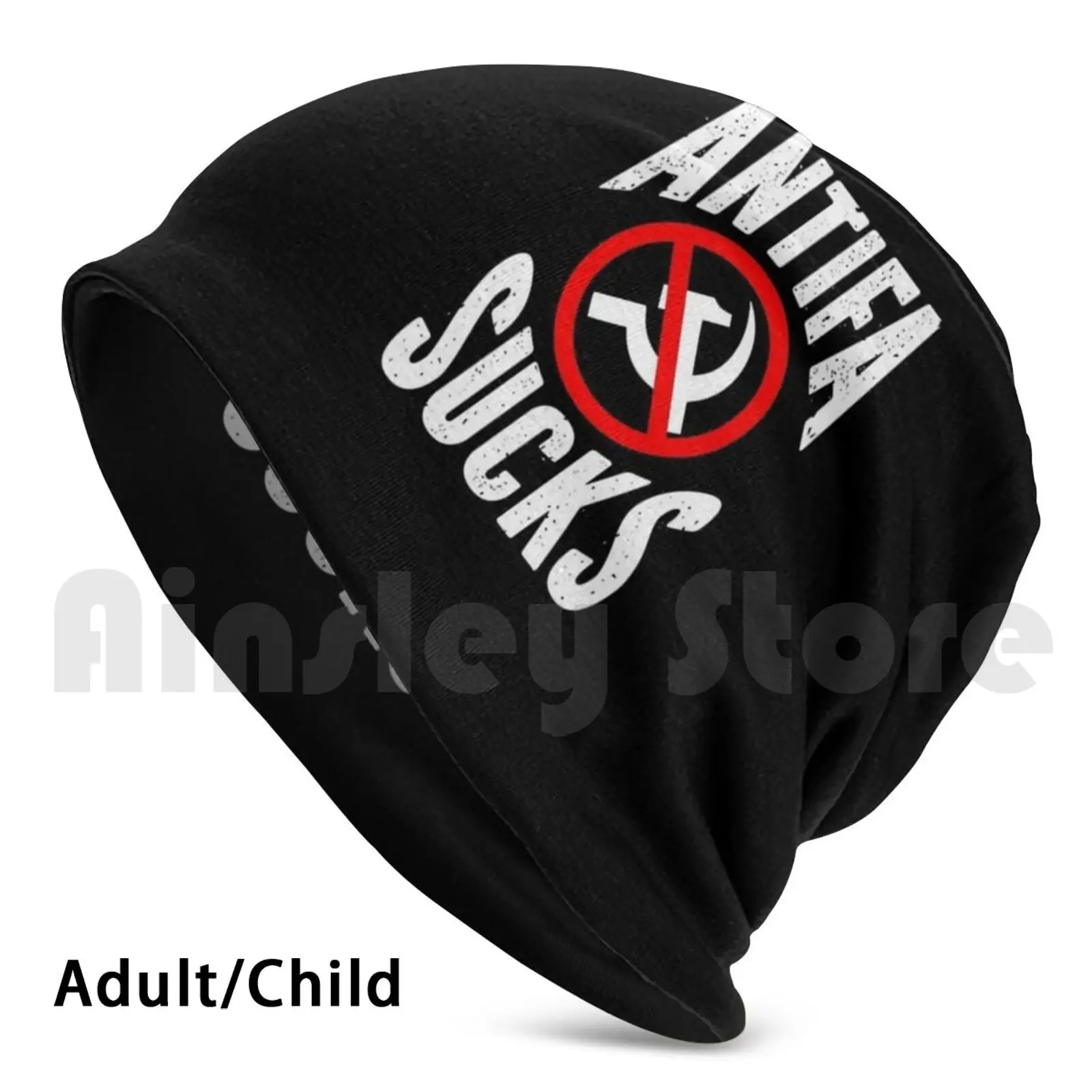 

Antifa Sucks Beanies Pullover Cap Comfortable Antifa Sucks Antifa Protest Black Anti Establishment Bootlickers Trump
