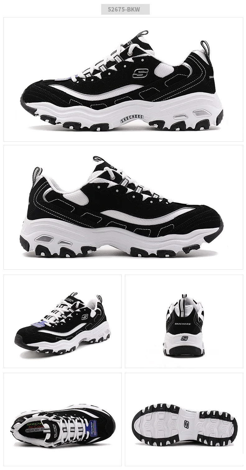 Skechers/мужские кроссовки; D'LITES; повседневная обувь на платформе; Мужская прогулочная обувь; кроссовки с дышащей сеткой; Мужская обувь; 52675-BKW