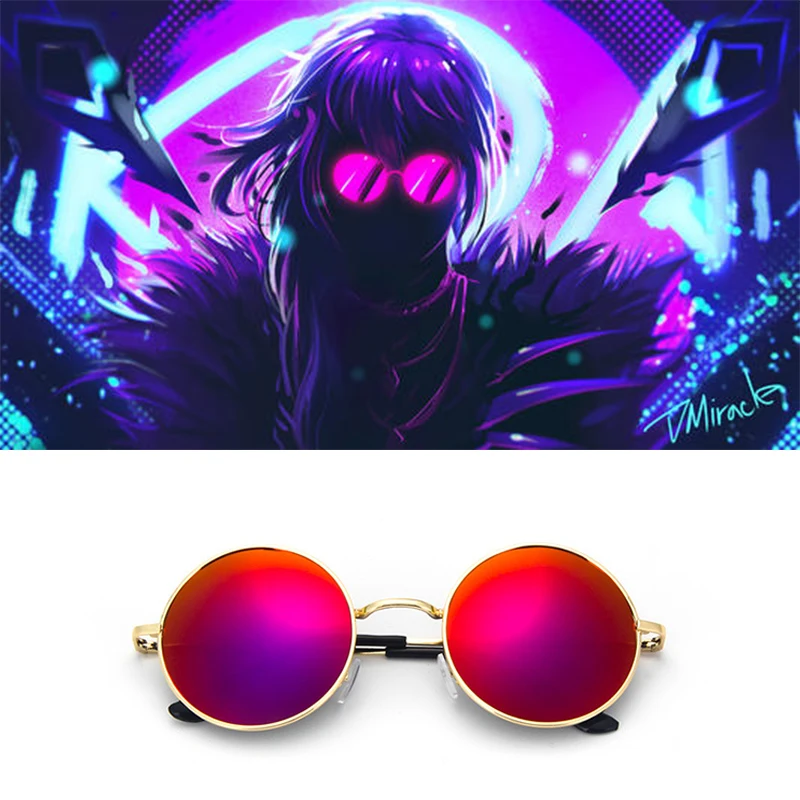 Солнцезащитные очки Evelynn Red Game K/da Kda S8 для косплея реквизит Akali Ahri Kaisa|Аксессуары