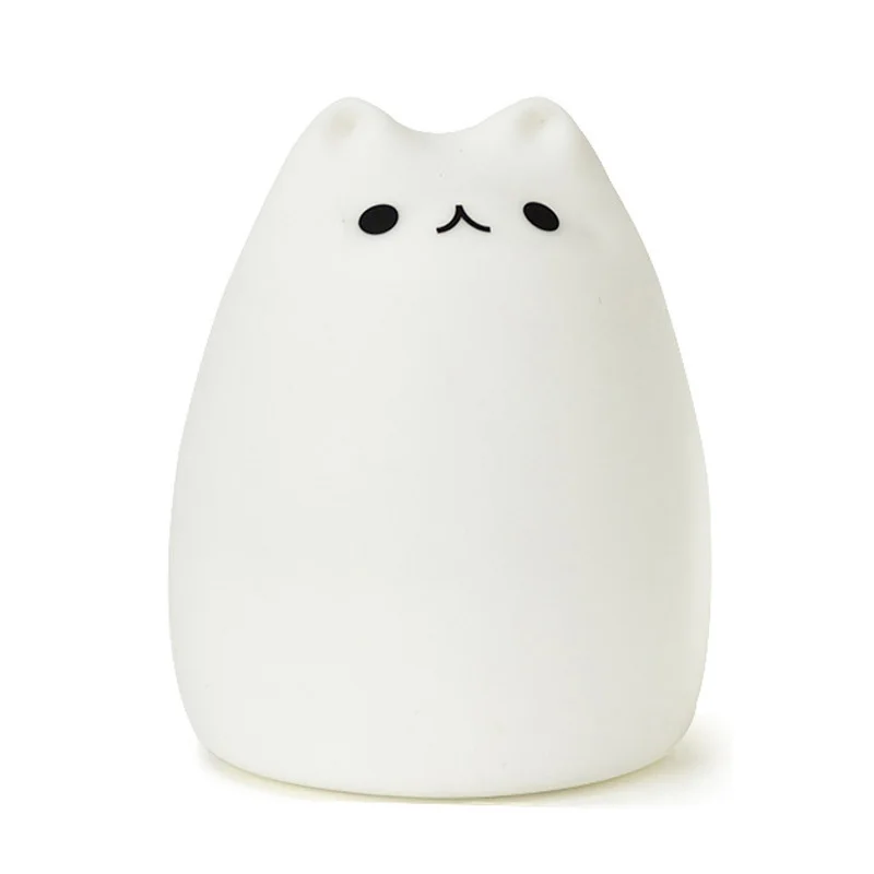 C remote control Dozzlor, 7 цветов, милый USB Ночной светильник, кот, светодиодный светильник для детской комнаты, мягкий силиконовый пульт дистанционного управления, 3D светодиодный ночник для детей - Испускаемый цвет: C remote control