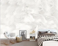 beibehang customized new modern minimalist abstract pure white feather living room background papel de parede 3d wallpaper