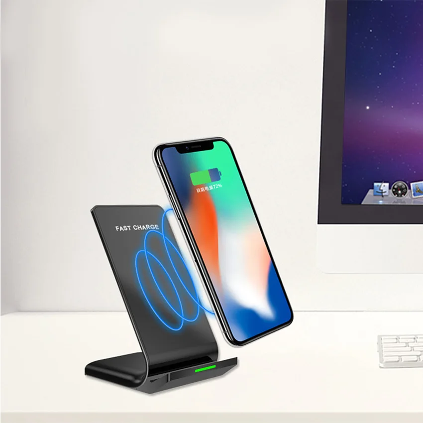 Беспроводная Индукционная зарядная док станция Qi из бамбукового дерева для Iphone