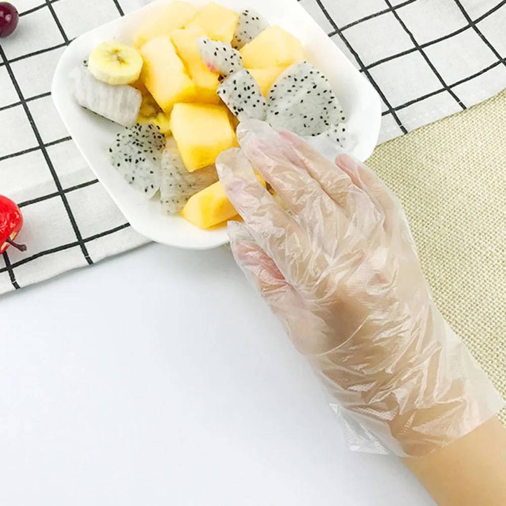 100 шт./пакет прозрачные одноразовые перчатки для мытья посуды Кухня сад детей |