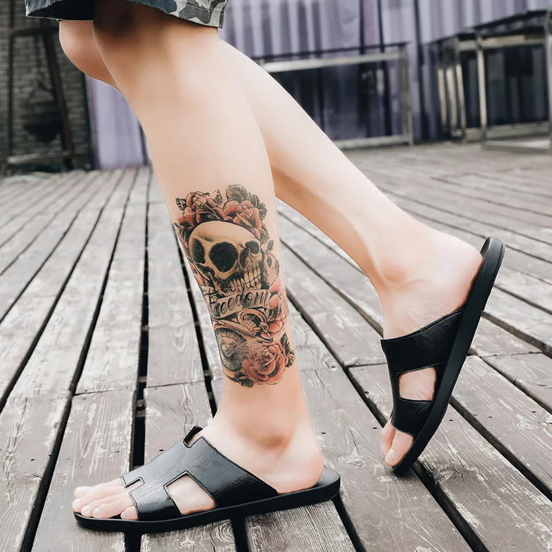 

Sandale RU Cuire Homme резиновые сандалии для мужчин; Cuero; Летние кожаные сандалии, обувь Sandales Bain Душ быстрое высыхание