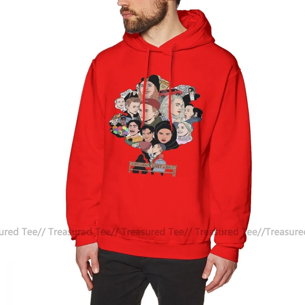 Skam худи Skam Art толстовки хлопок открытый пуловер Толстовка длинная длина Повседневная XL мужские осенние черные толстовки - Цвет: Red