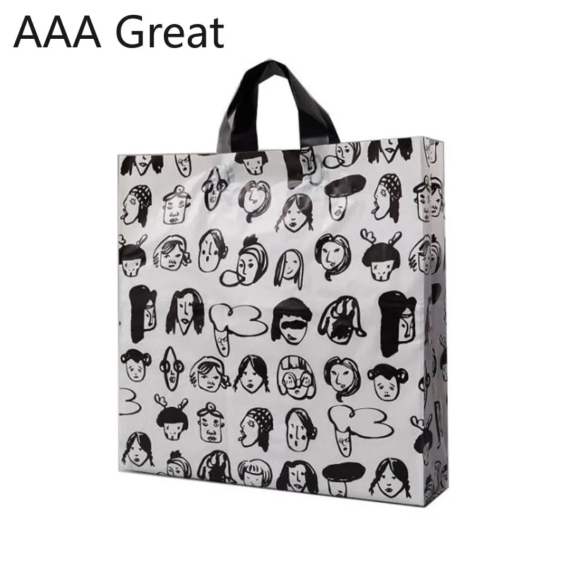 

50 шт./лот, пластиковая сумка, сумочка для одежды, Подарочные косметички, ручные сумки для одежды, обуви, упаковки для покупок, кармашки для супермаркета, пищевые конфеты