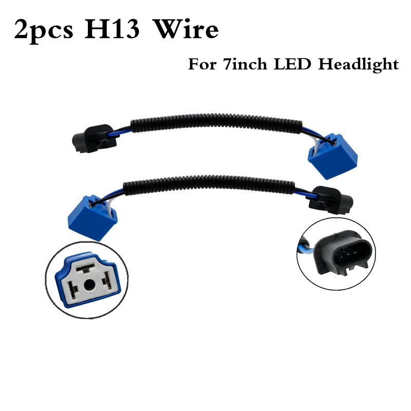 2pcs H13 wire 2X7 дюймов круглый светодиодный прожектор для Jeep Wrangler JK TJ LJ lada niva 4x4 suzuki samurai Hummer H1 H2 - Цвет: 2pcs H13 wire