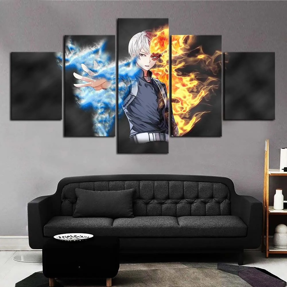 

Wall Art Printed Pictures Canvas Painting 5 Pieces Anime My Hero Academia SHOUTO Cartoon Characters Poster Home Decor Kids Room