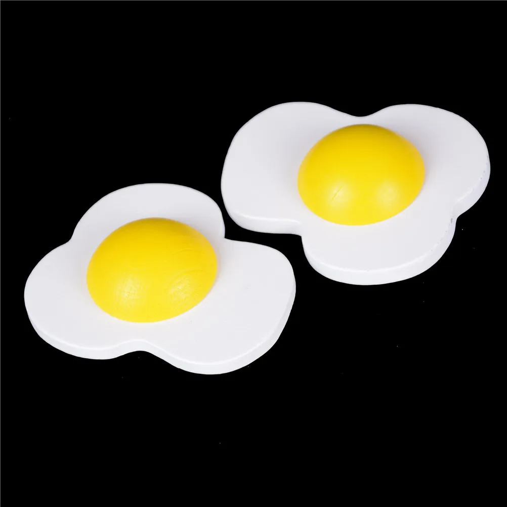 

2PCS Fake Simulation Poached Egg Funny Novelty Home Kitchen Photography Prop Baby Children Early Learning Toy Wedding Decoration