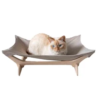 soft pet cat rocking chair cat bed pet hammock rolling cradle swing toy durable wood frame for small cat baby cat kitten